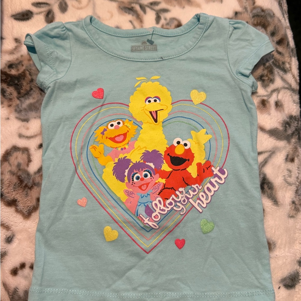 Sesame Street Toddler Tee in Soft Blue